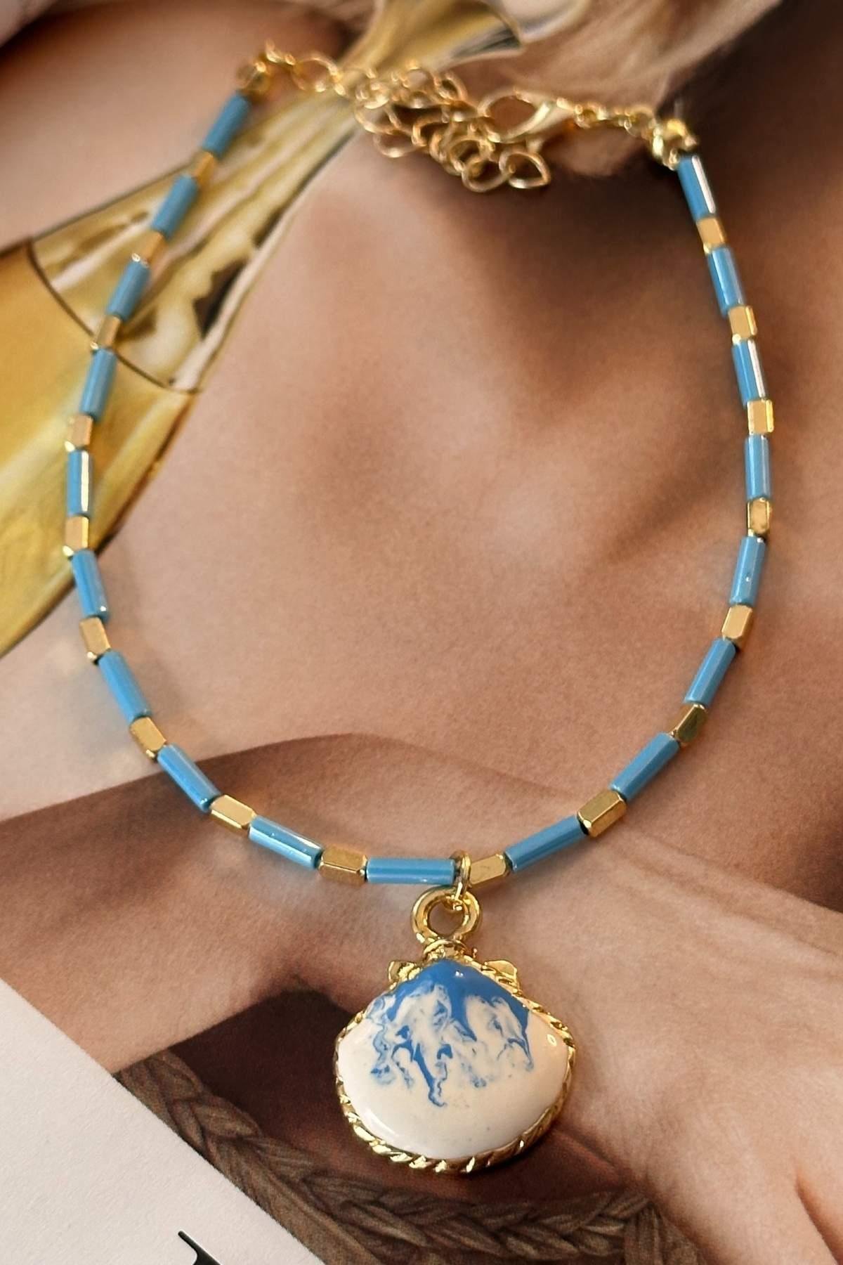 Turkuaz Çubuk Model İstiridye Model Halhal