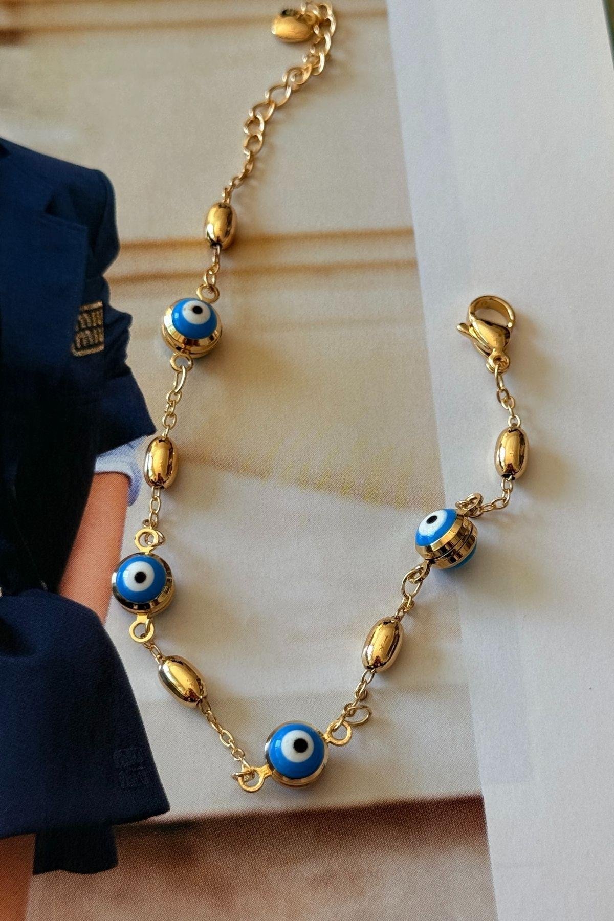 Turkuaz Mineli Nazar Bileklik