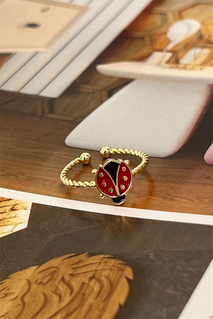 Uğur Böceği Model Yüzük Gold