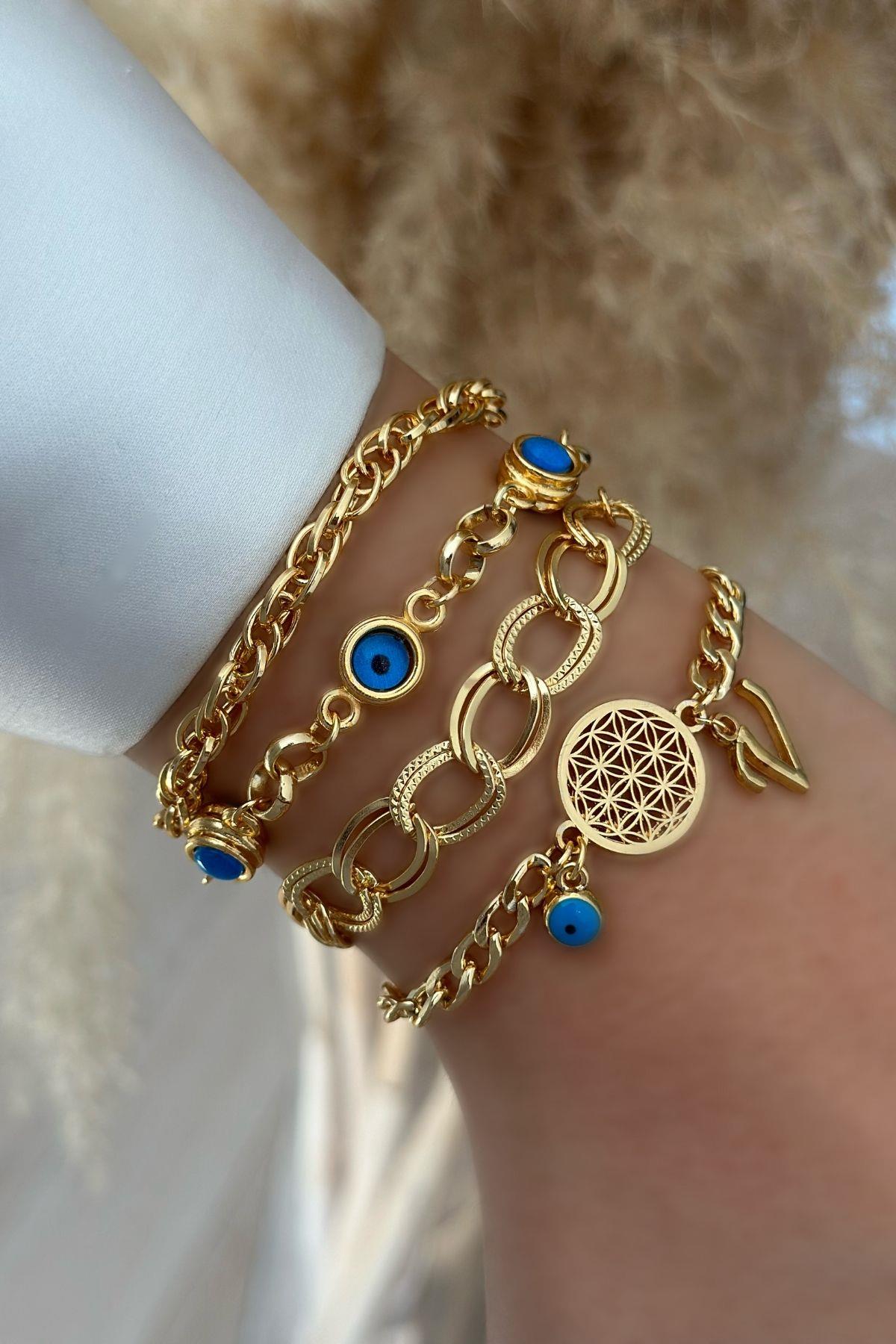 V Harfli Yaşam Bileklik Kombini