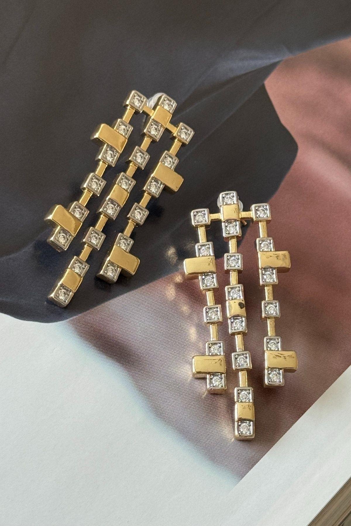 Vip İki Renkli Marka Küpe