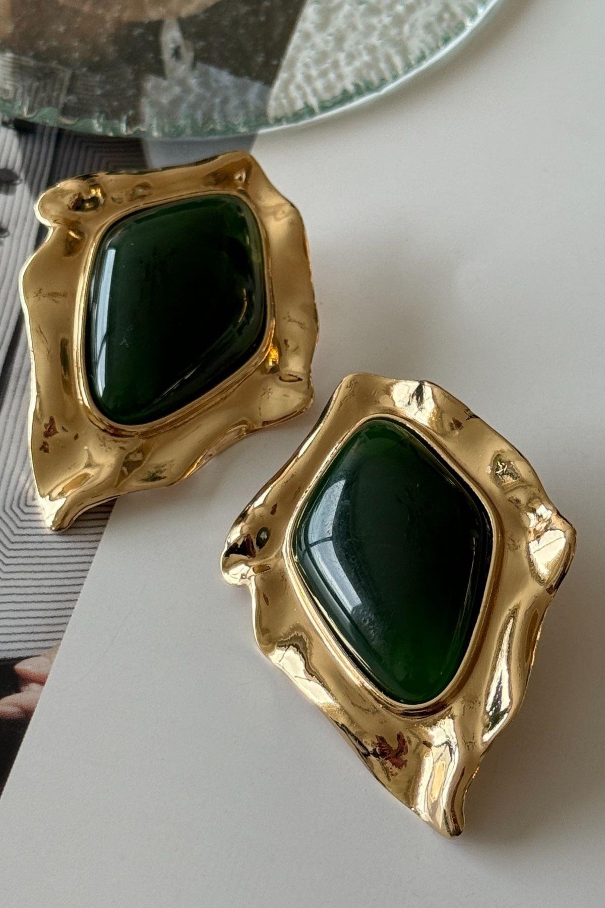 Vip Koyu Yeşil Bohem Küpe