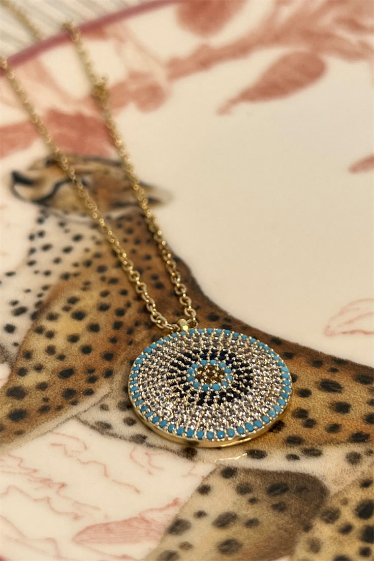 Vip Kuyumcu Model Nazar Kolye Gold