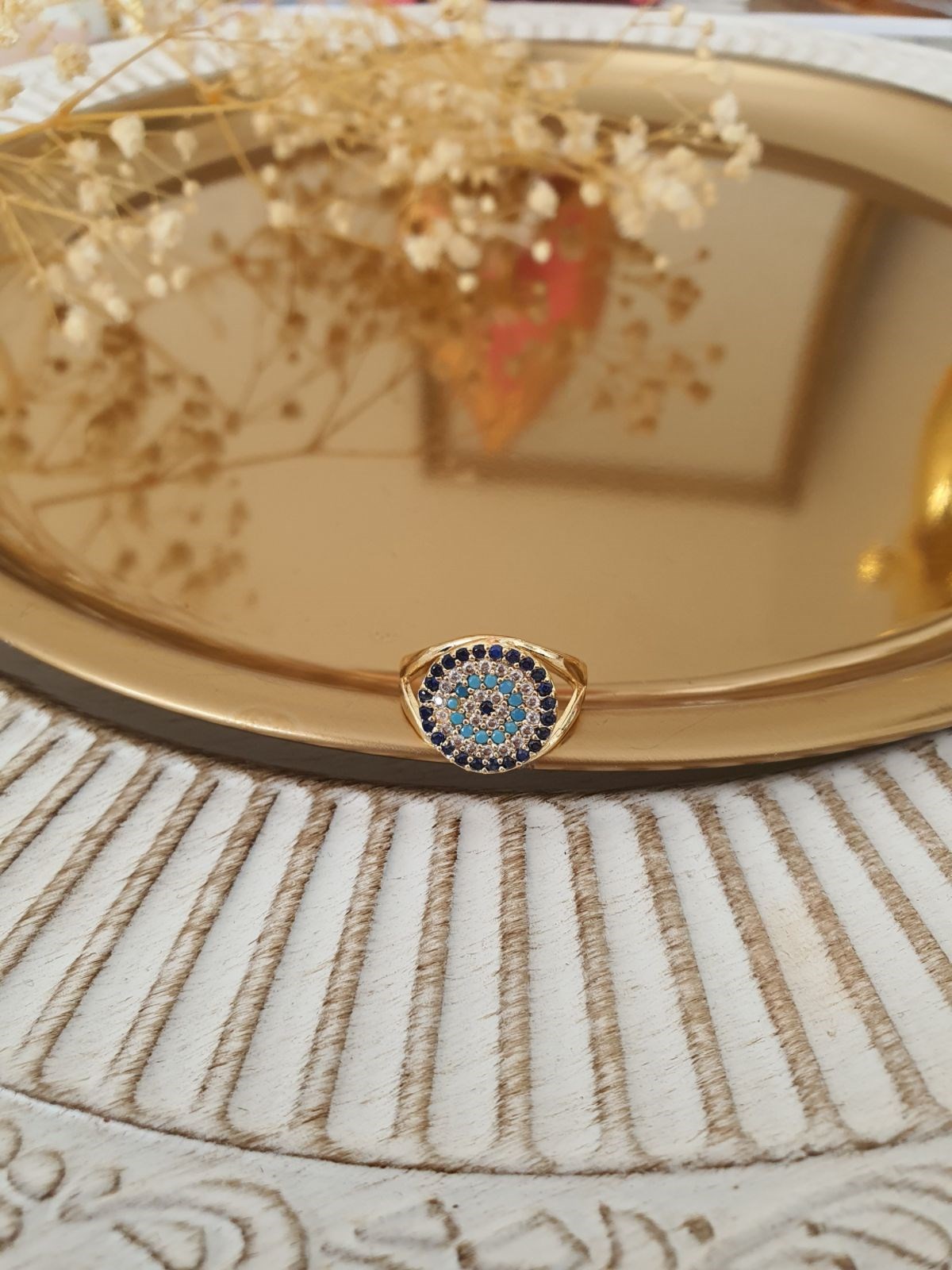 Vip Model Nazar Yüzük Gold