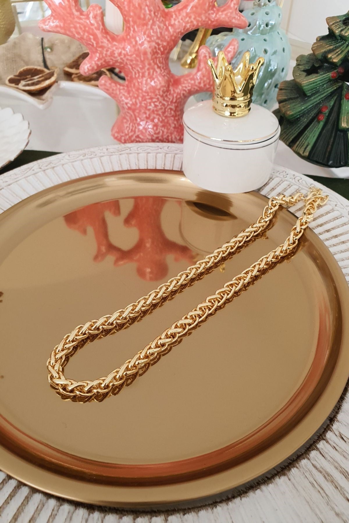 Vip Model Sarmal Zincir Kolye Gold