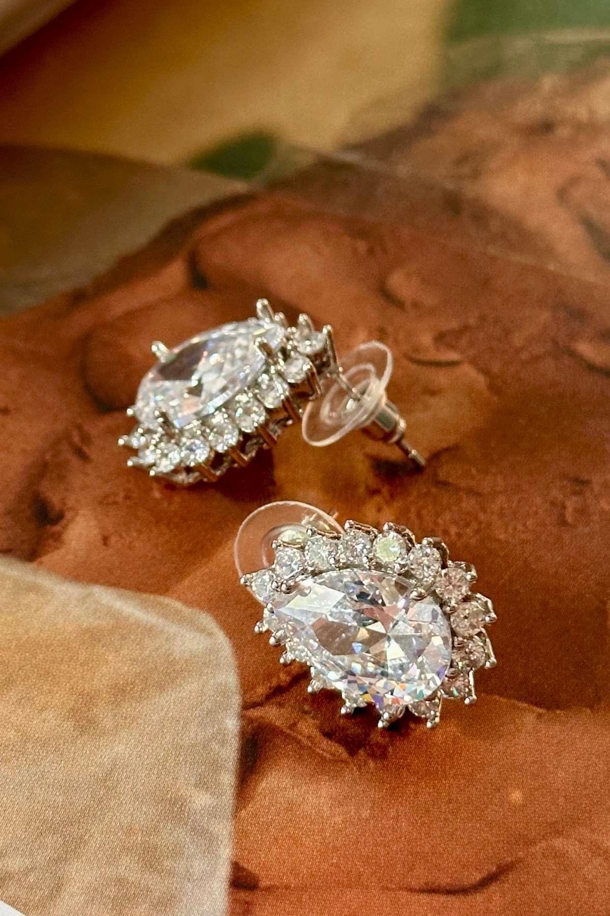 Vip Zirkon Taşlı Damla Küpe