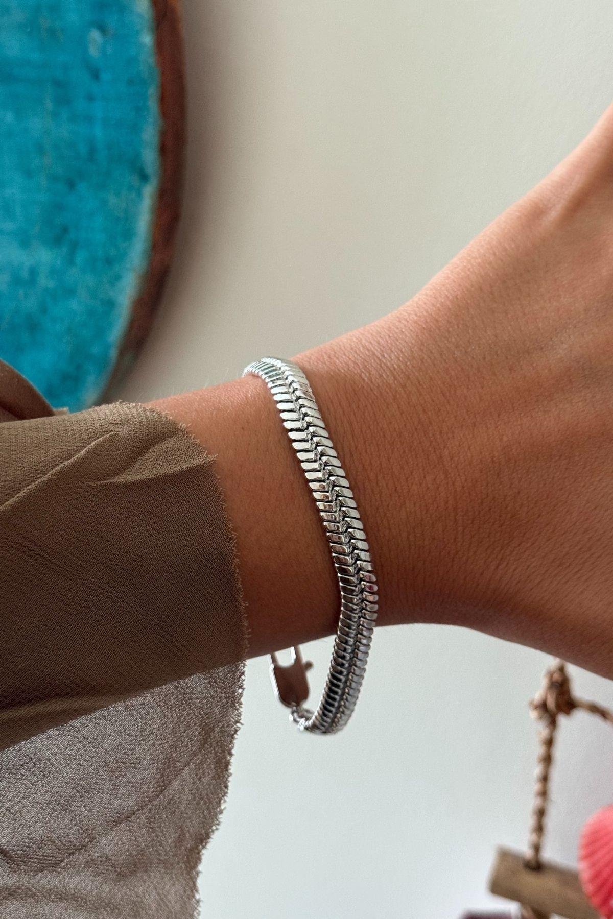 Xuping Gümüş Renkli Sık Zincirli Bileklik