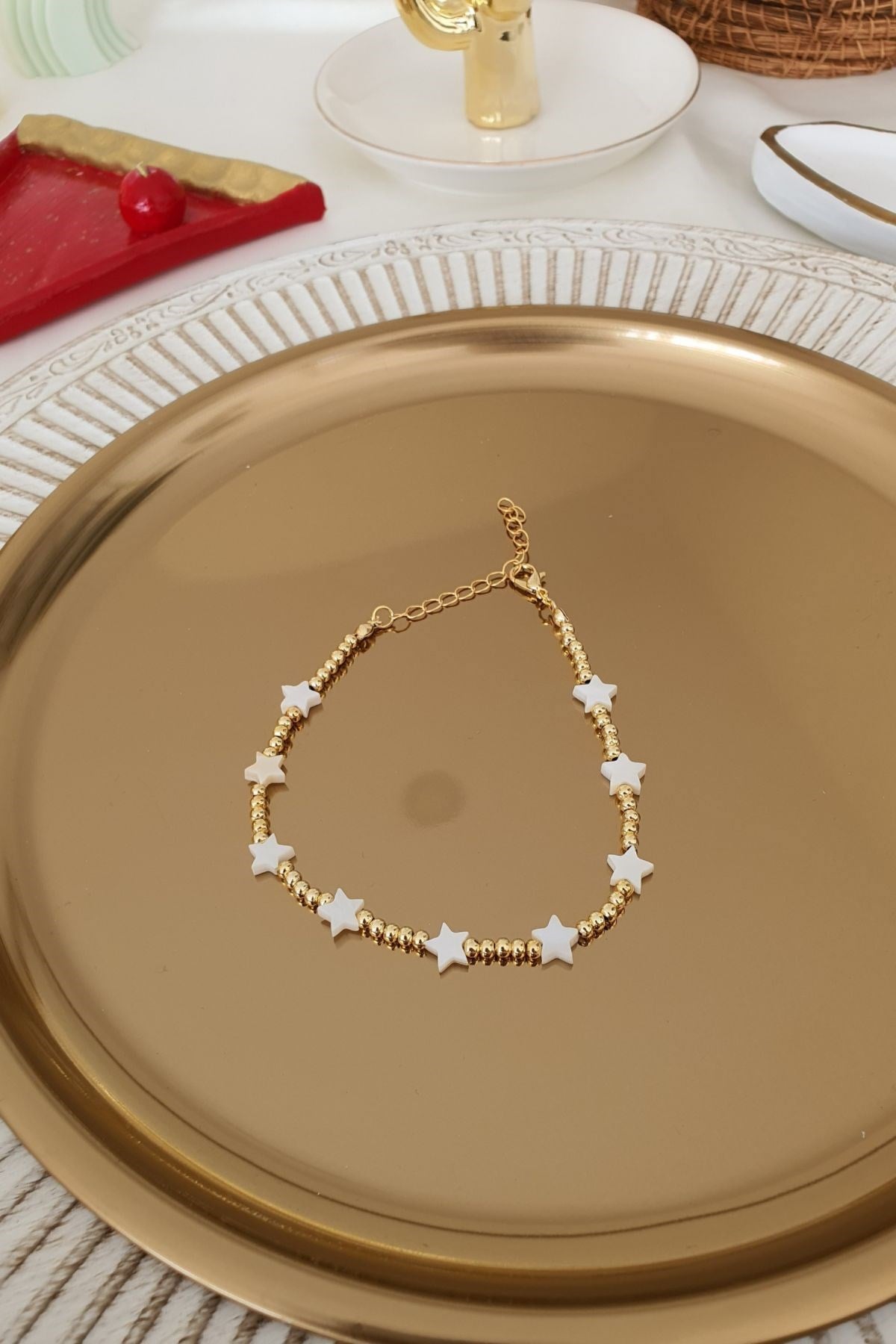 Yıldız Gold Boncuk Sıralı Halhal Gold