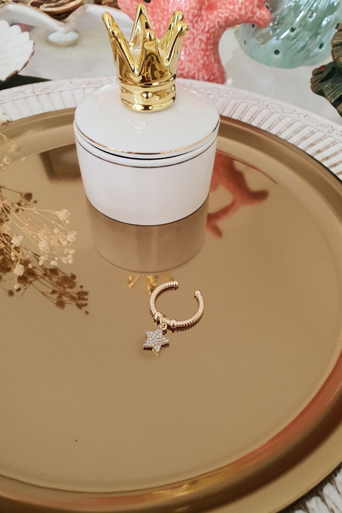 Yıldız Sallantılı Yüzük Gold