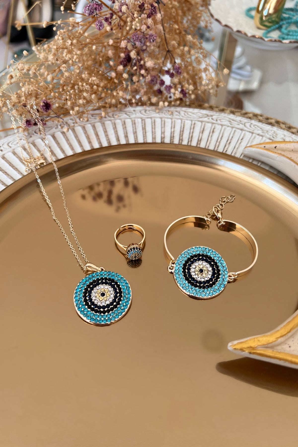 Zirkon Nazar Set Gold