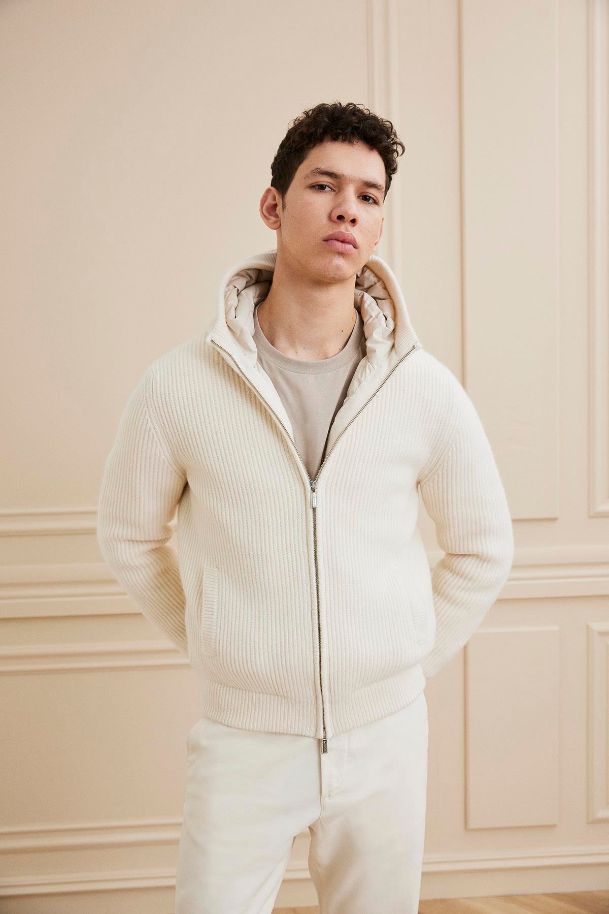 Shaky Men's Knitted Jacket Off White
