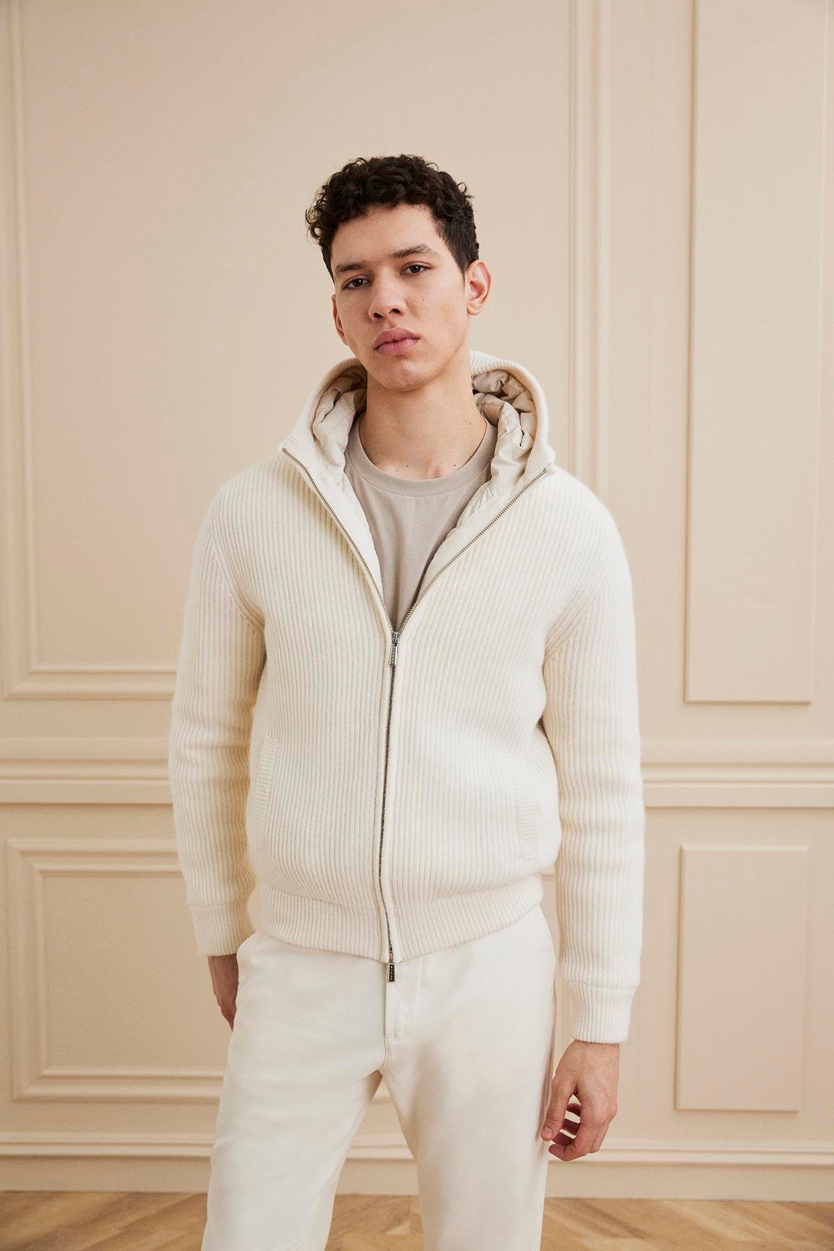 Shaky Men's Knitted Jacket Off White