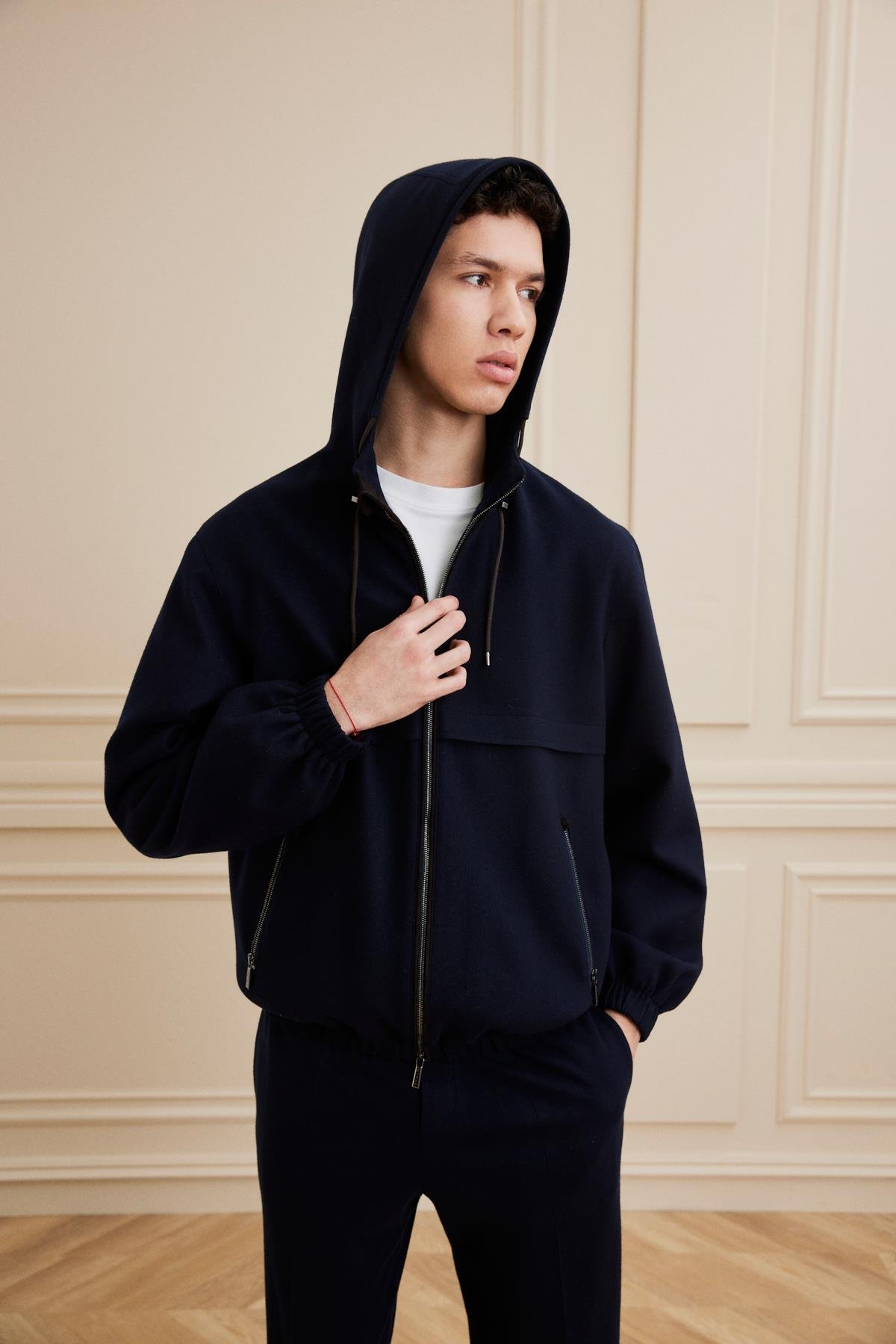 Shaky Men's Loro Piana 90%Wool 10% Cashmere Fabric Jacket Navy