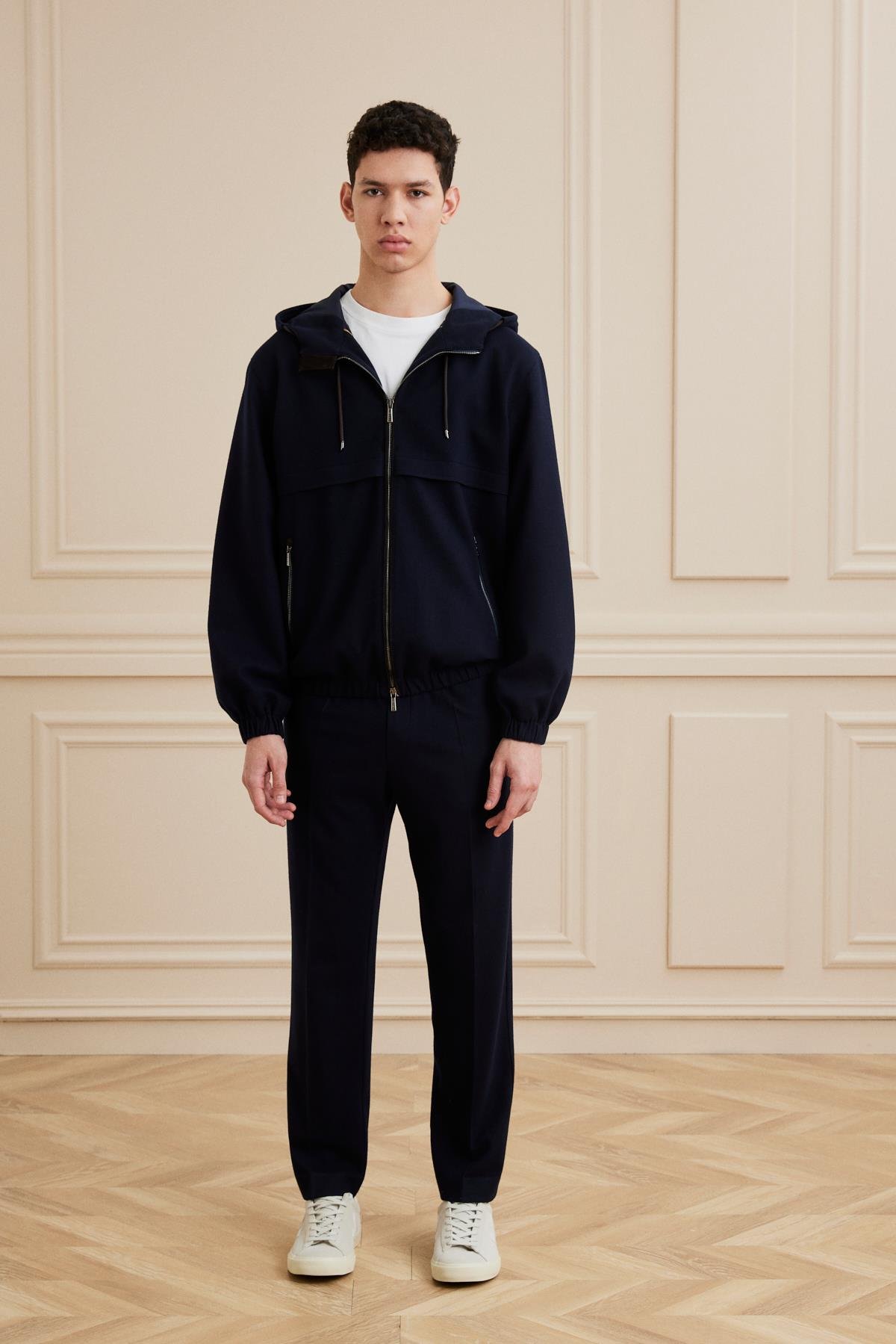 Shaky Men's Loro Piana 90%Wool 10% Cashmere Fabric Jacket Navy