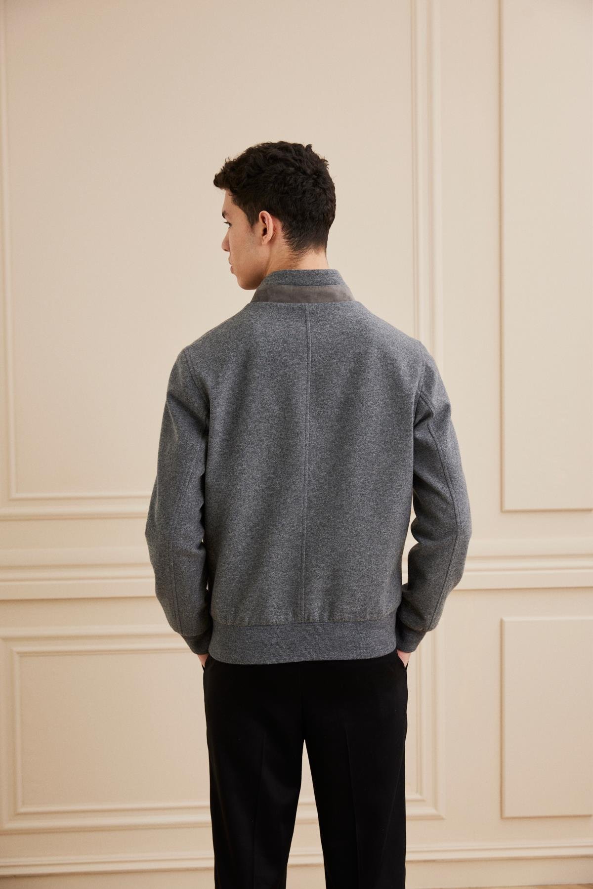 Shaky Men's Loro Piana 90%Wool 10% Cashmere Fabric Jacket Light Grey