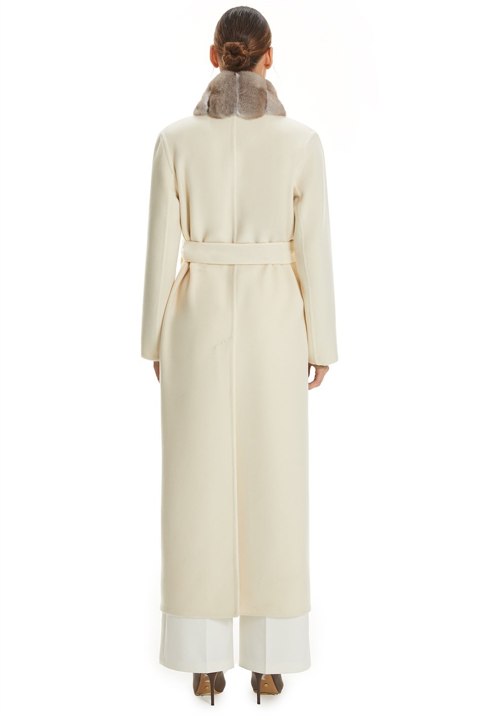 Shaky Women's Cashmere Coat with Chinchilla trimming
