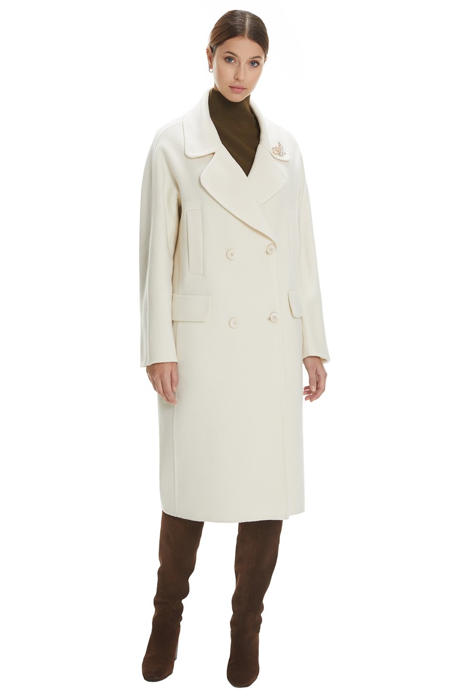 Shaky Women's Cashmere Coat with Mink trimming