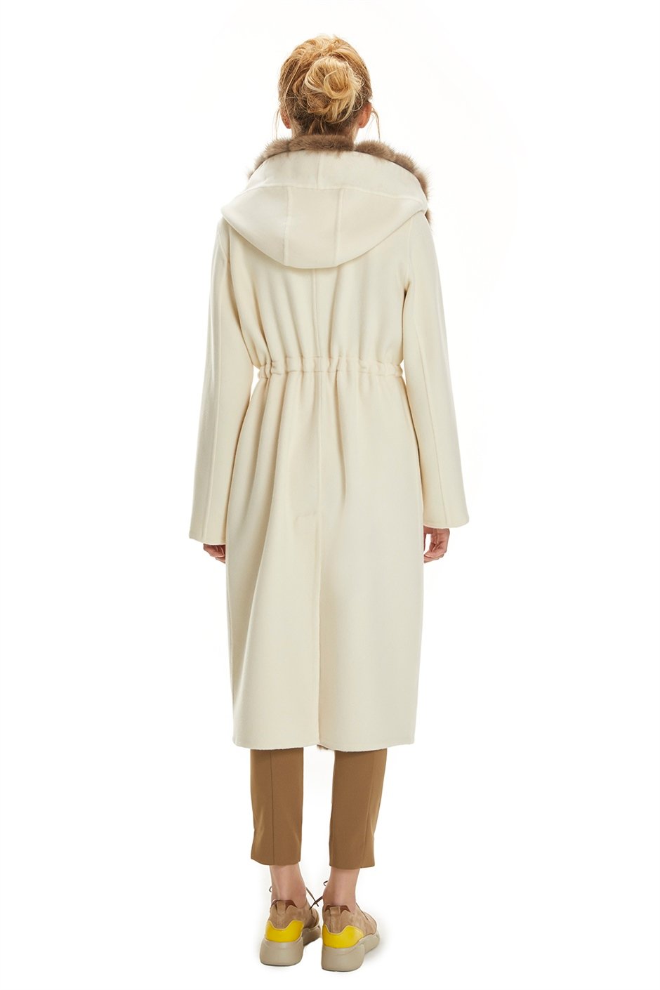 Shaky Women's Cashmere Coat with Sable trimming