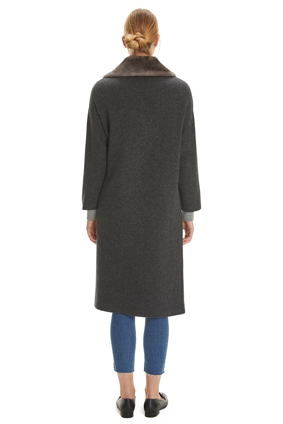 Shaky Women's Knitted Coat with Mink trimming