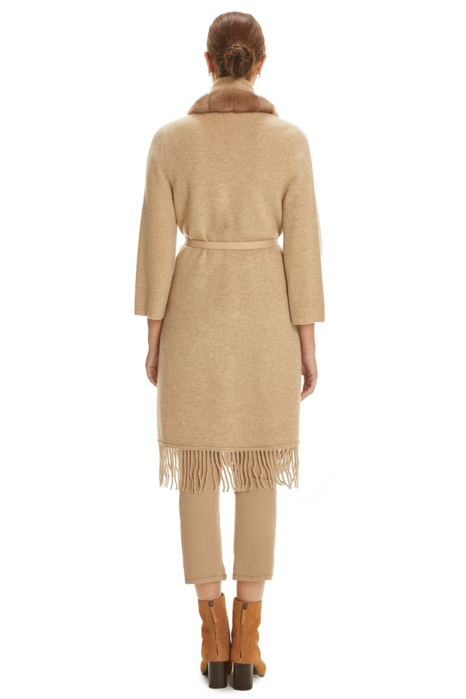 Shaky Women's Knitted Coat with Mink trimming