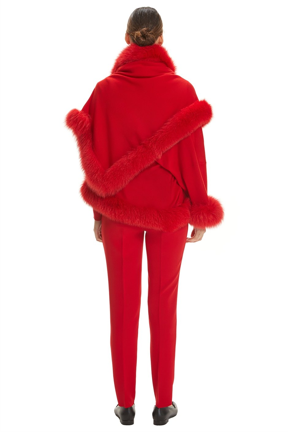 Shaky Women's Knitted Scarf with Fox trimming