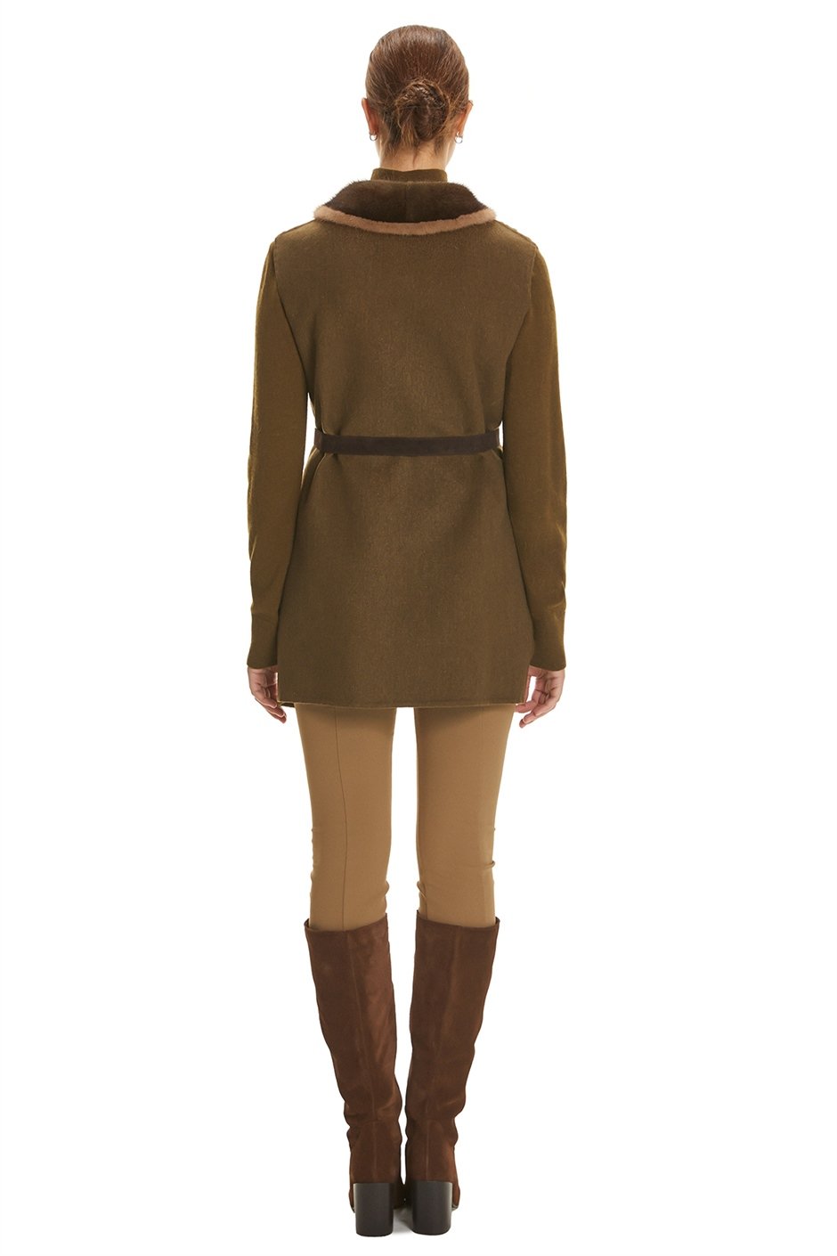 Shaky Women's Knitted Waistcoat and Sweater with Mink trimming