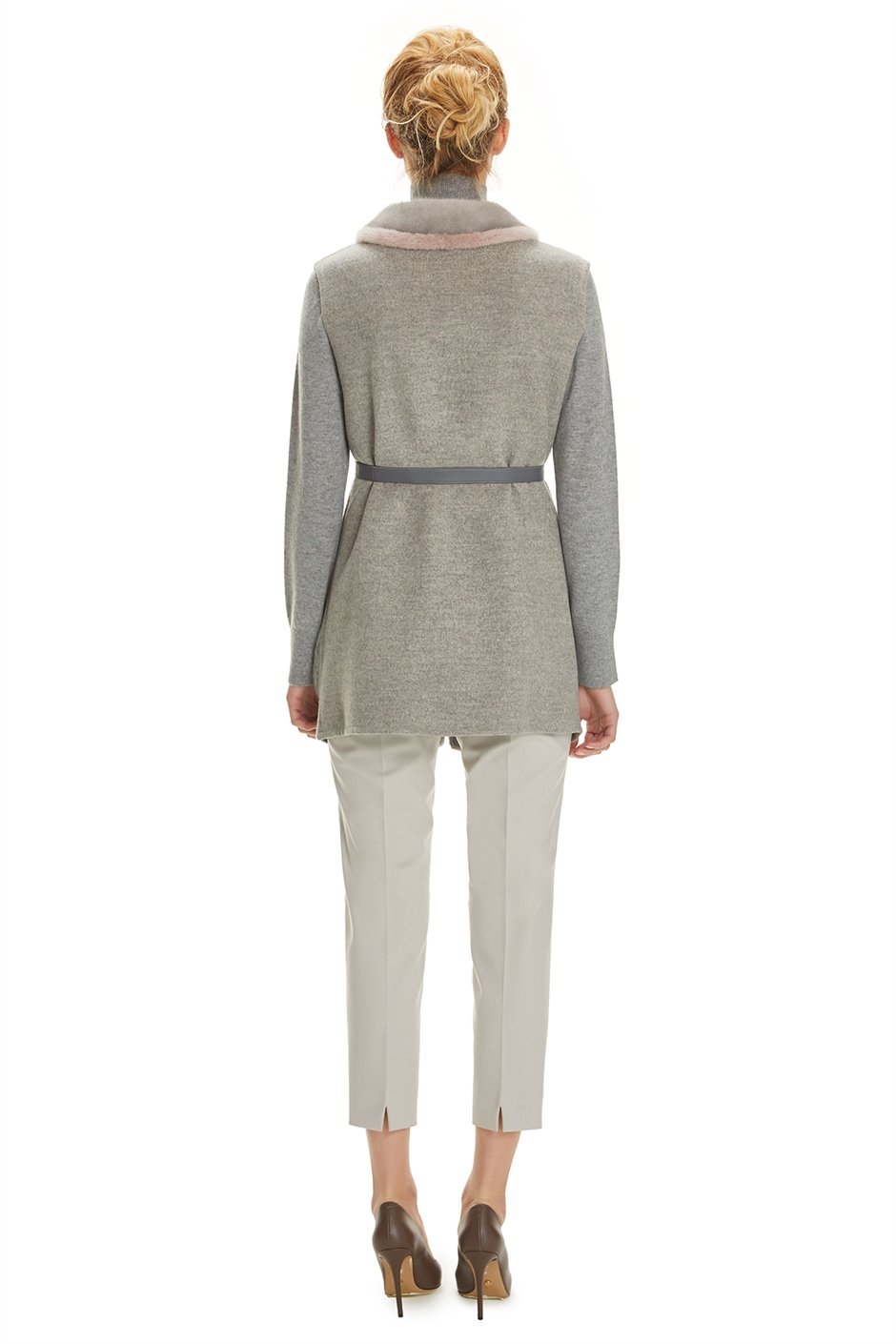 Shaky Women's Knitted Waistcoat and Sweater with Mink trimming