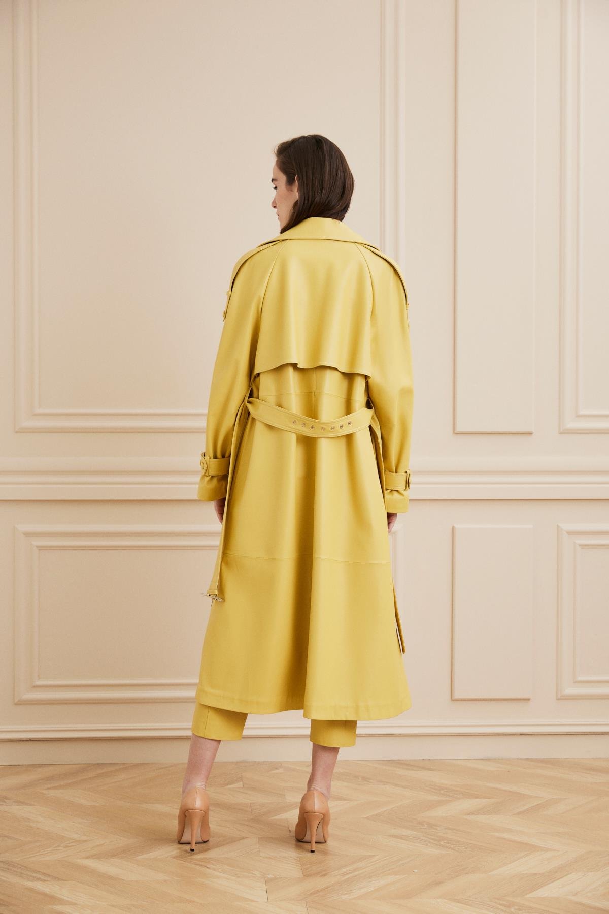 Shaky Women's Leather Coat Lemon Drop