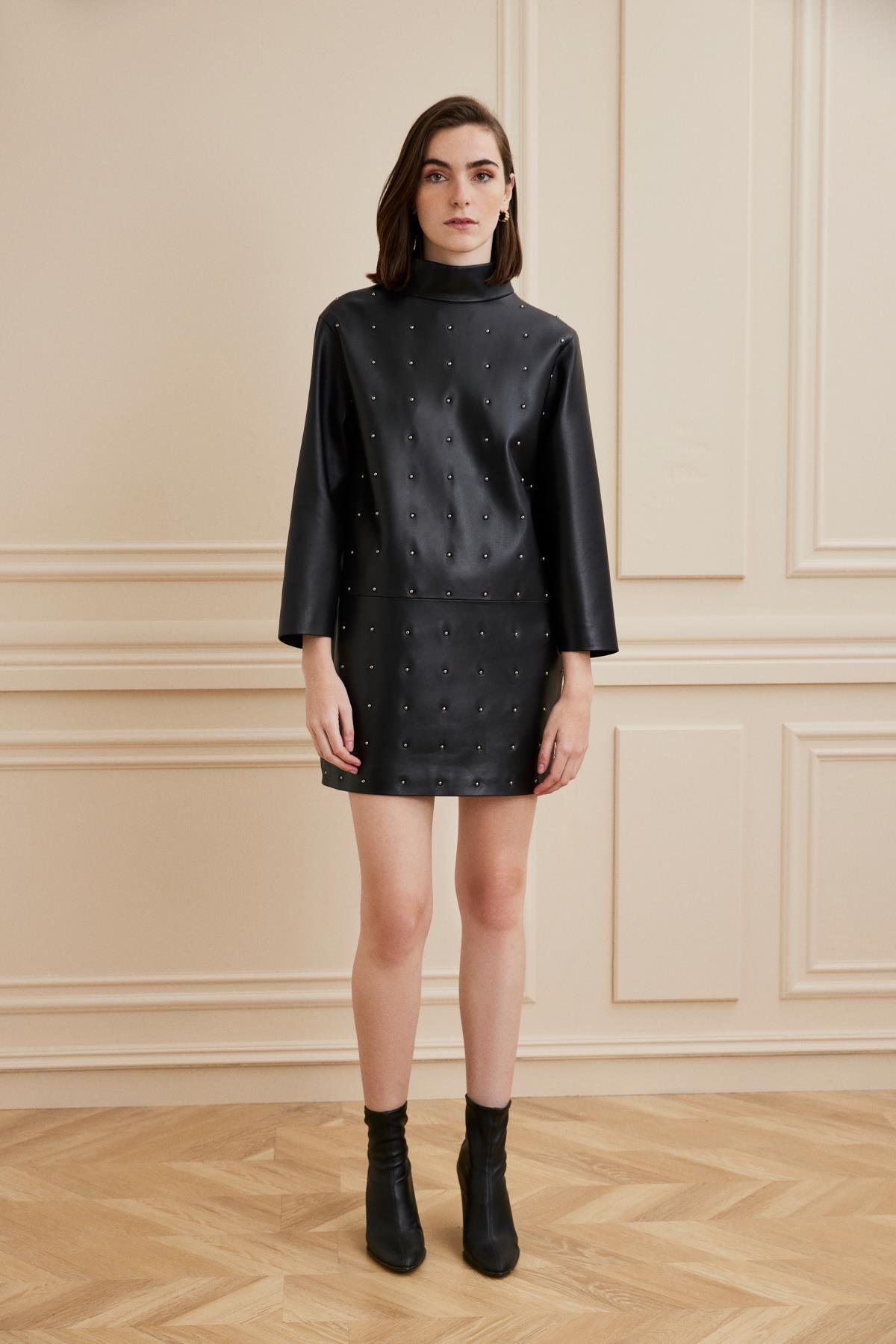 Shaky Women's Leather Dress Black