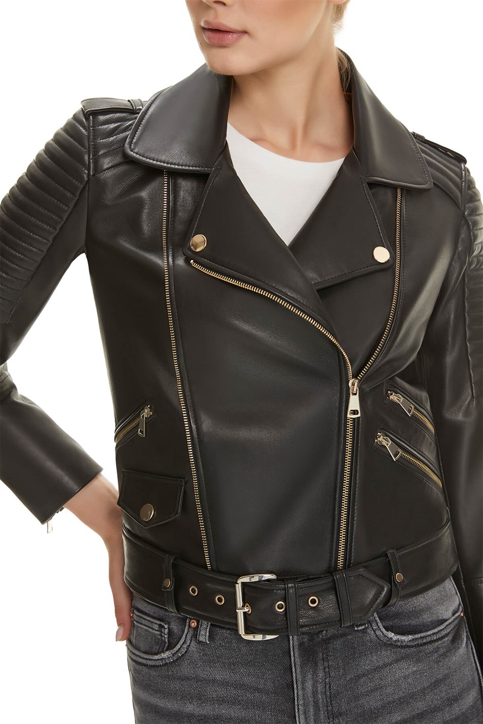Shaky Women's Leather Jacket  Black