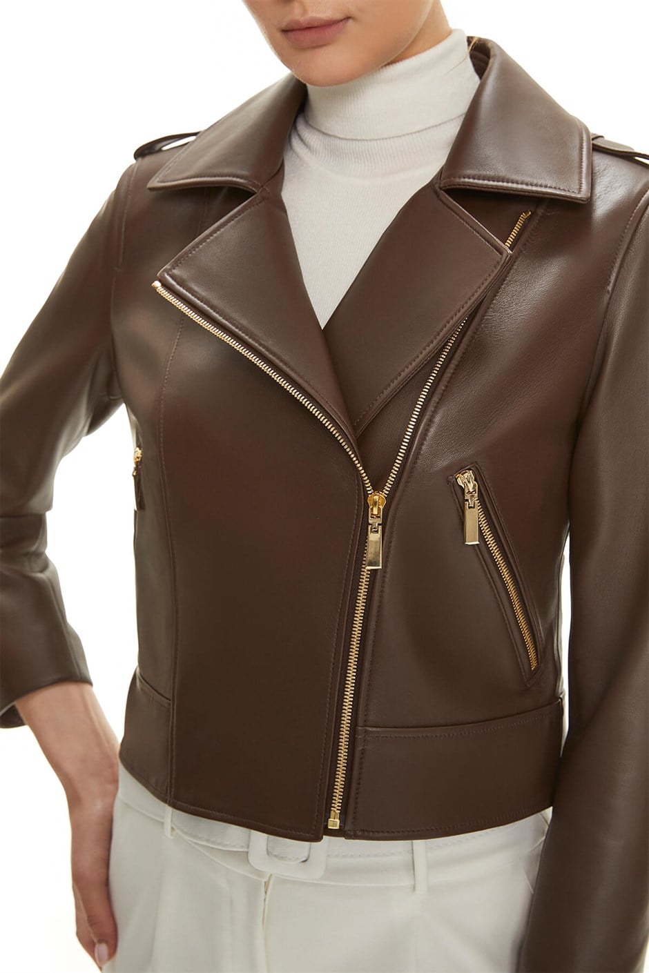 Shaky Women's Leather Jacket  Chocolate