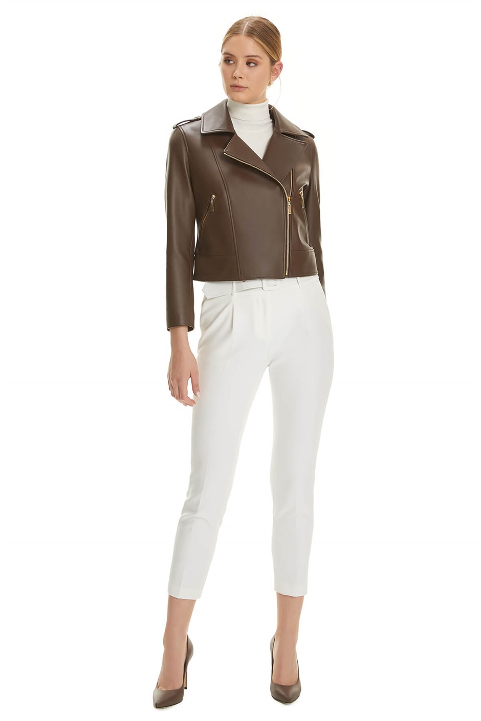 Shaky Women's Leather Jacket  Chocolate