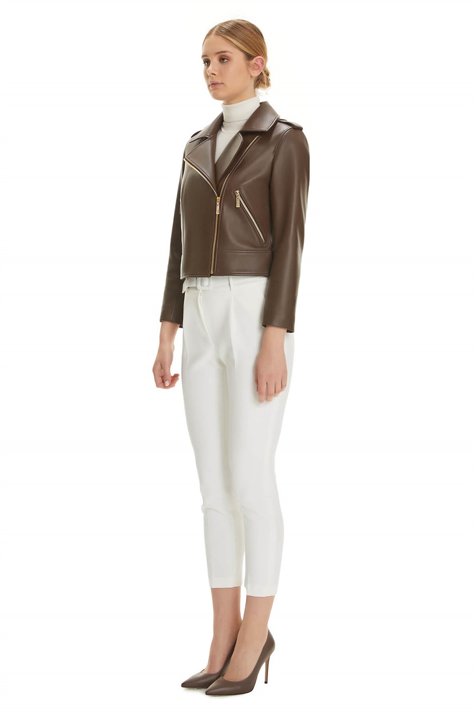 Shaky Women's Leather Jacket  Chocolate