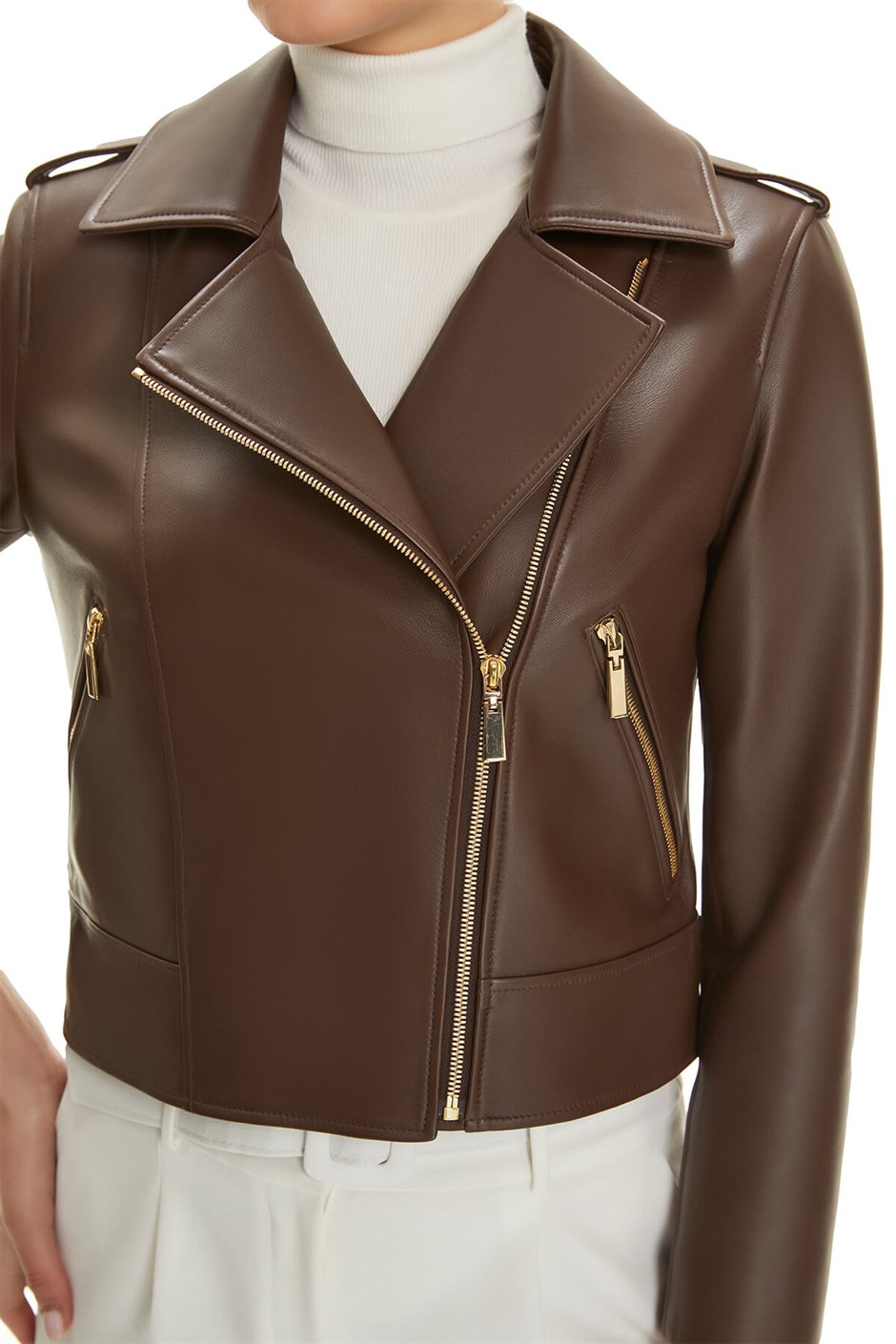 Shaky Women's Leather Jacket  Chocolate