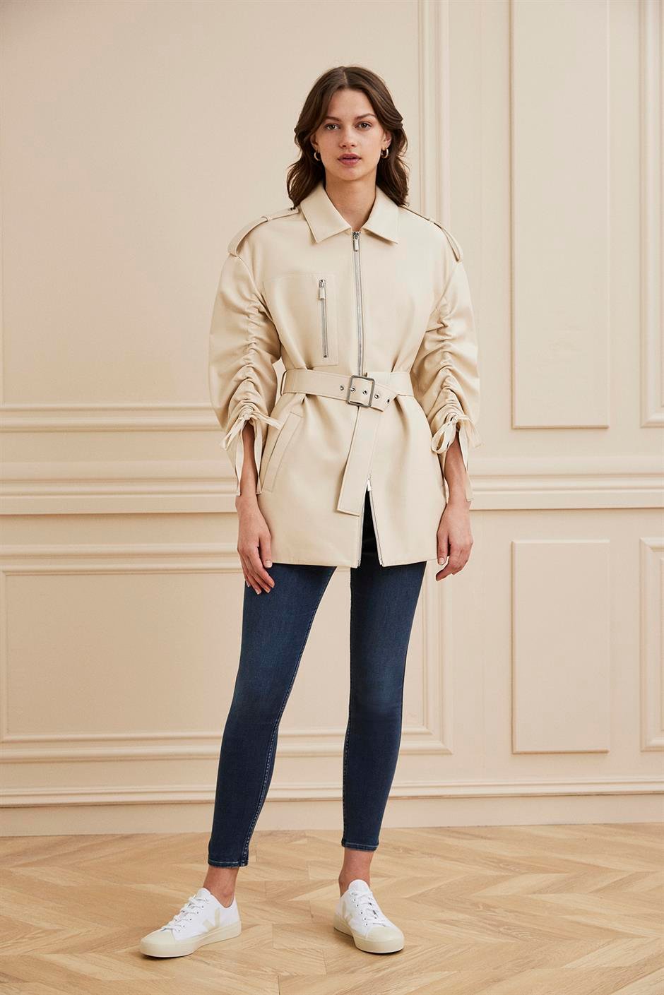 Shaky Women's Leather Jacket Milk