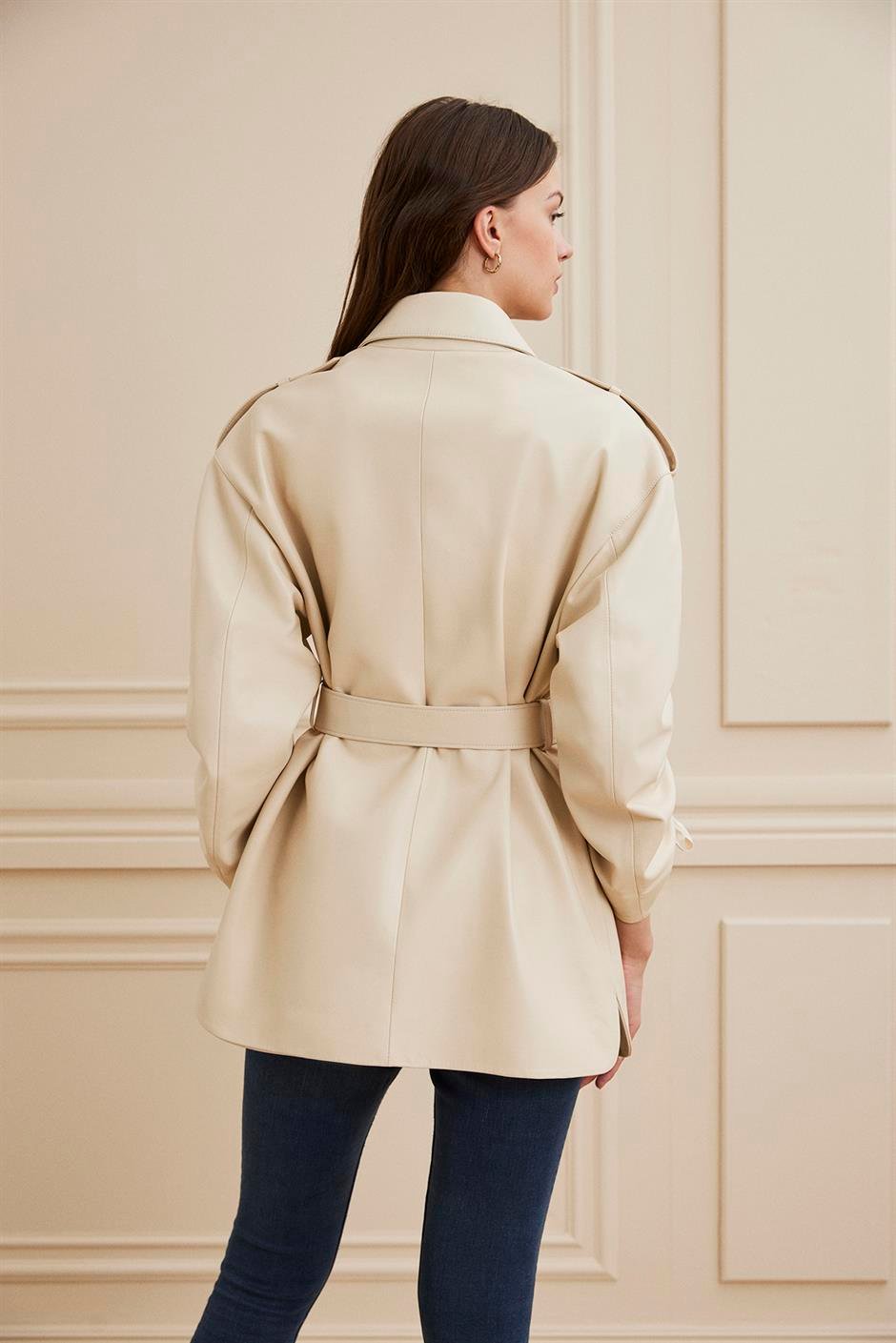 Shaky Women's Leather Jacket Milk