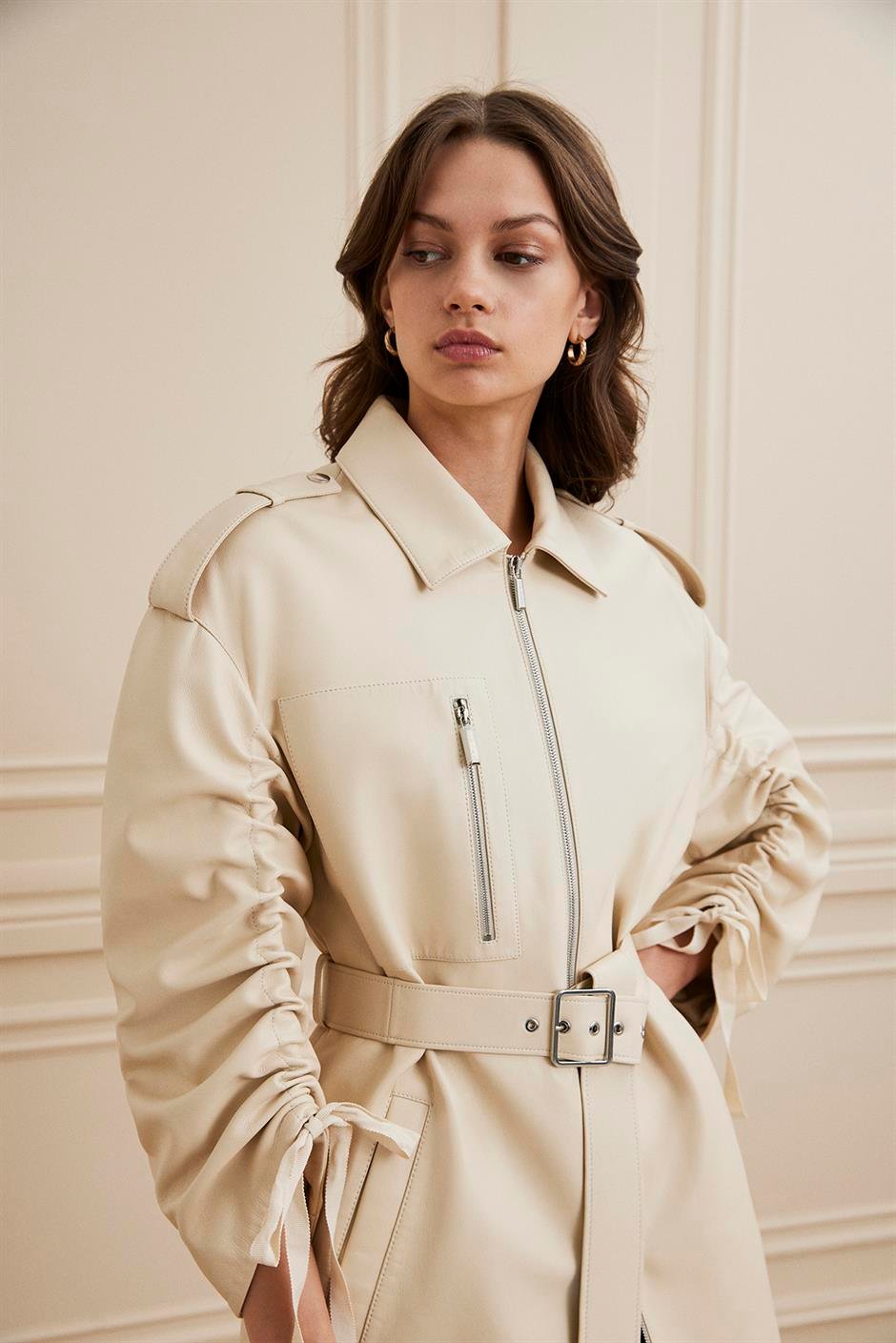 Shaky Women's Leather Jacket Milk