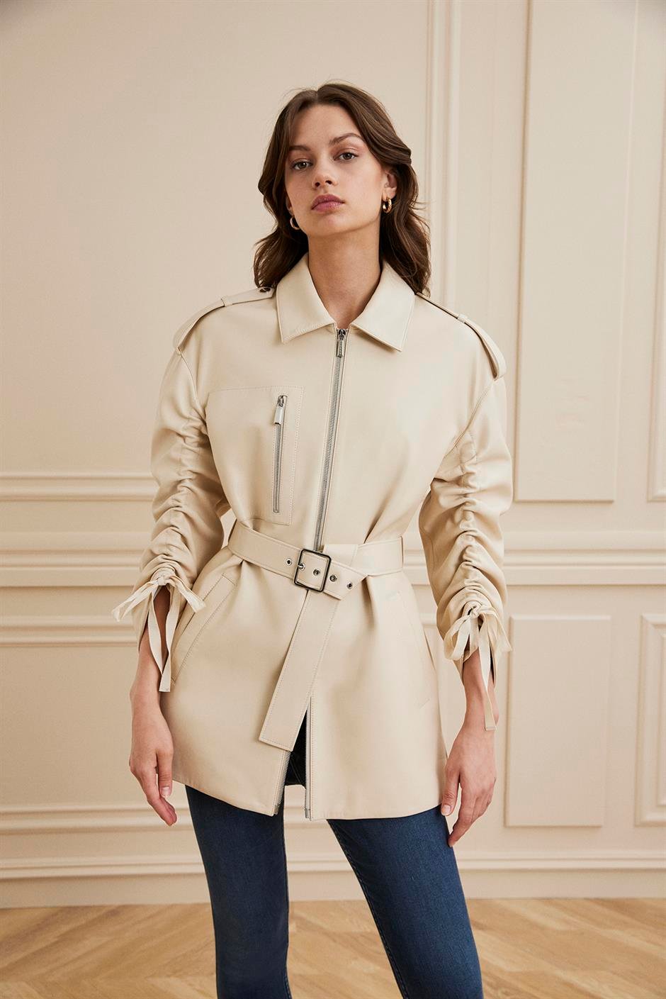 Shaky Women's Leather Jacket Milk