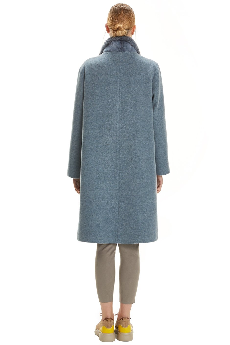 Shaky Women's Loro Piana 100% Wool Fabric Coat with Mink trimming Waistcoat