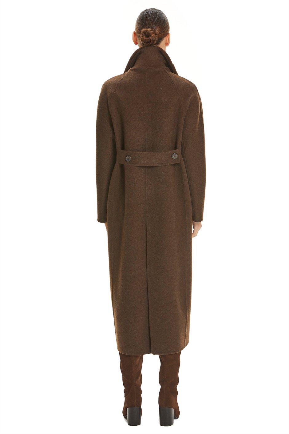 Shaky Women's Loro Piana 100% Wool Fabric Coat with Mink trimming