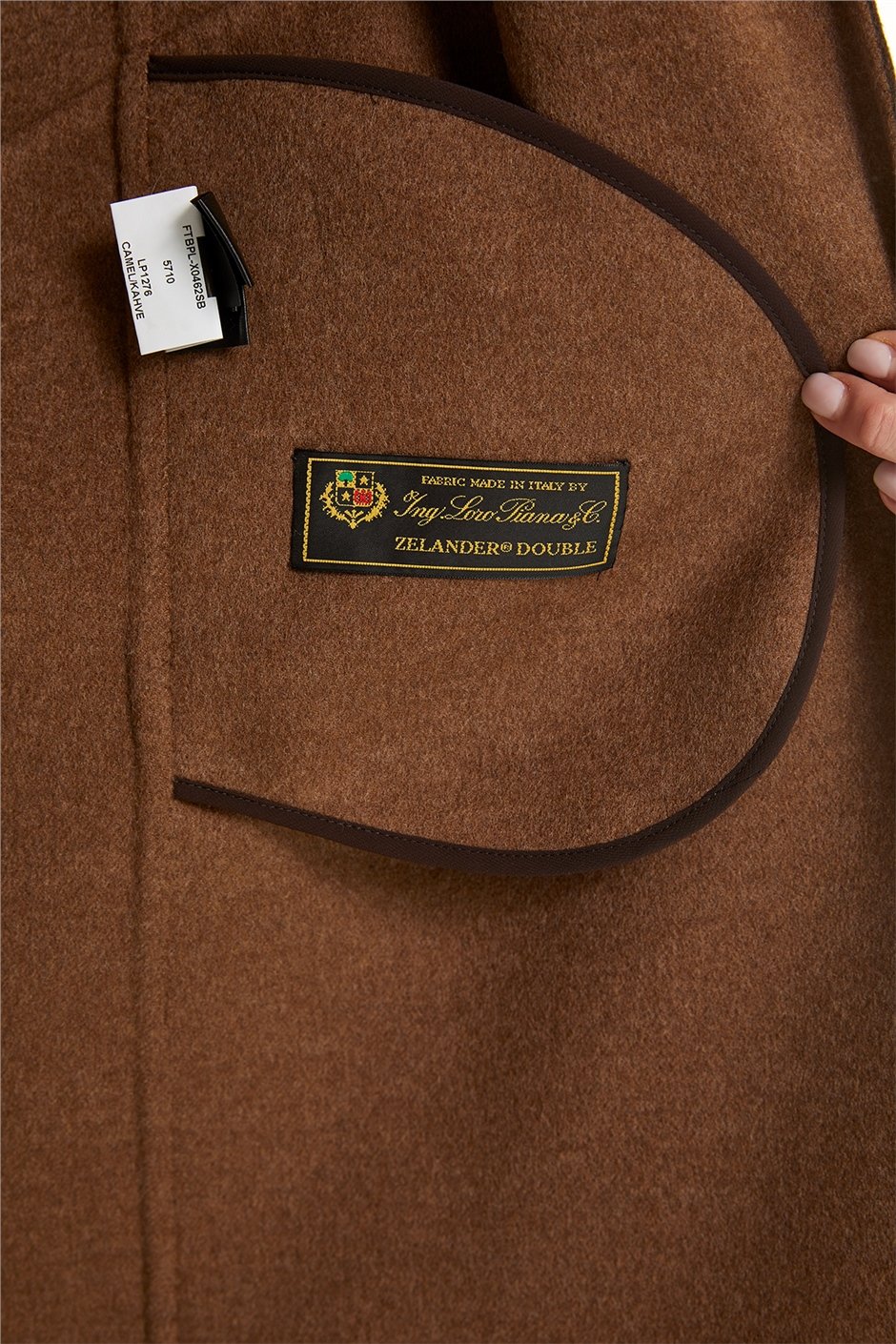 Shaky Women's Loro Piana 100% Wool Fabric Coat with Sable trimming