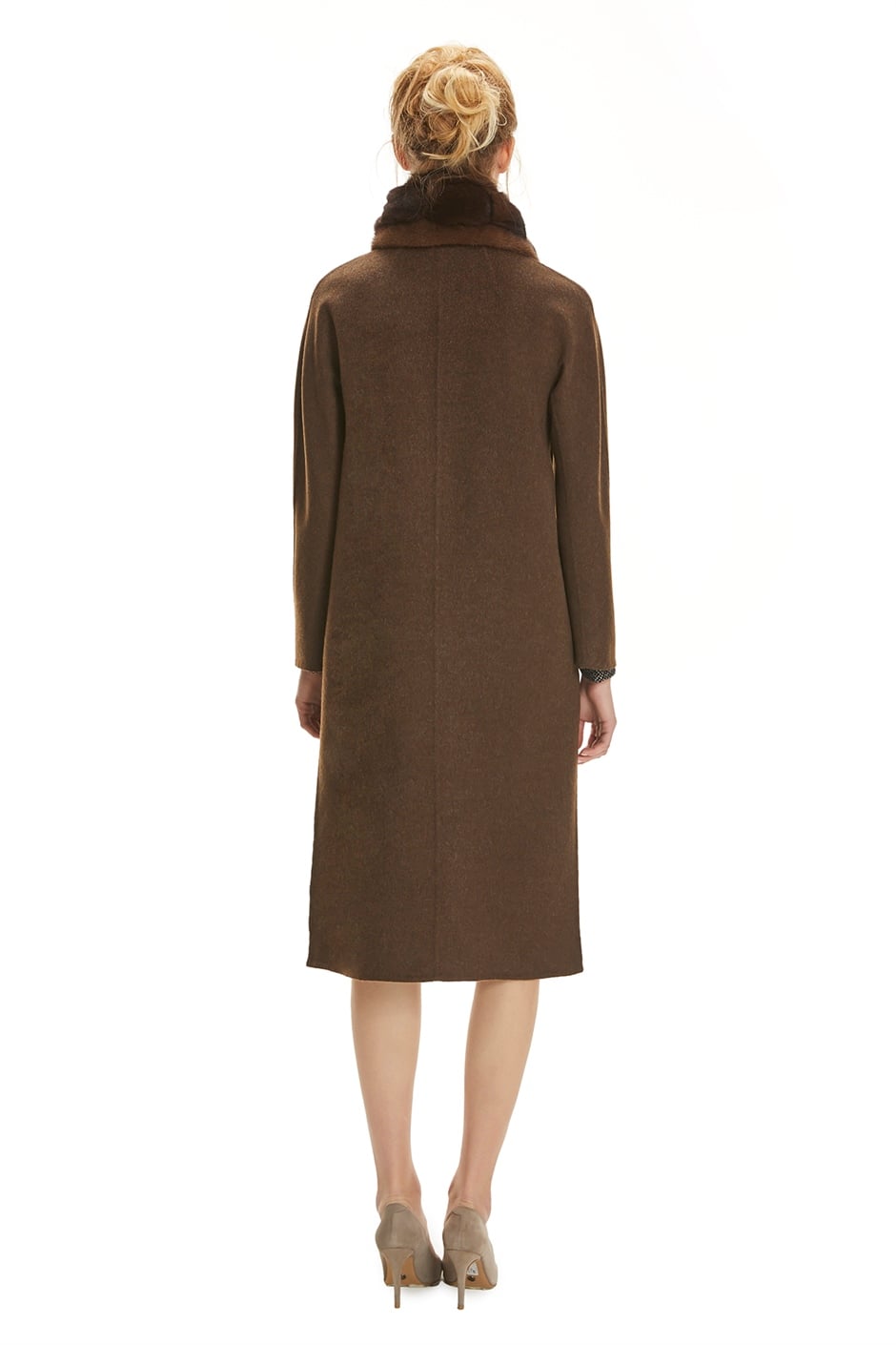 Shaky Women's Loro Piana 100% Wool Fabric Short Coat with Mink,Chinchilla trimming