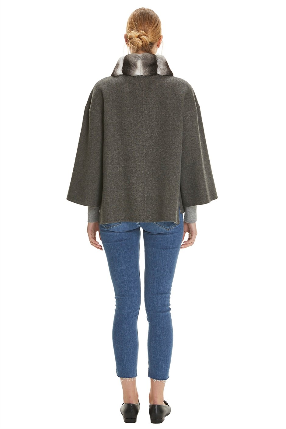 Shaky Women's Loro Piana 100% Wool Fabric Jacket with Chinchilla trimming