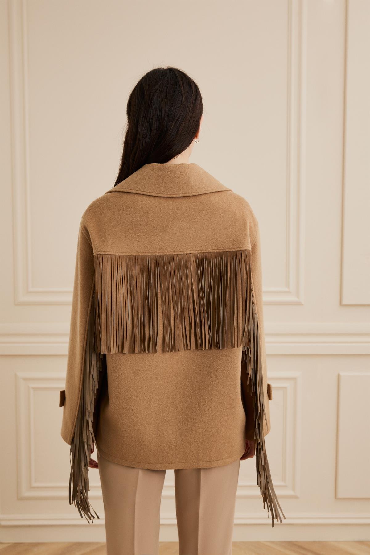 Shaky Women's Loro Piana 100%Wool Fabric Jacket Camel