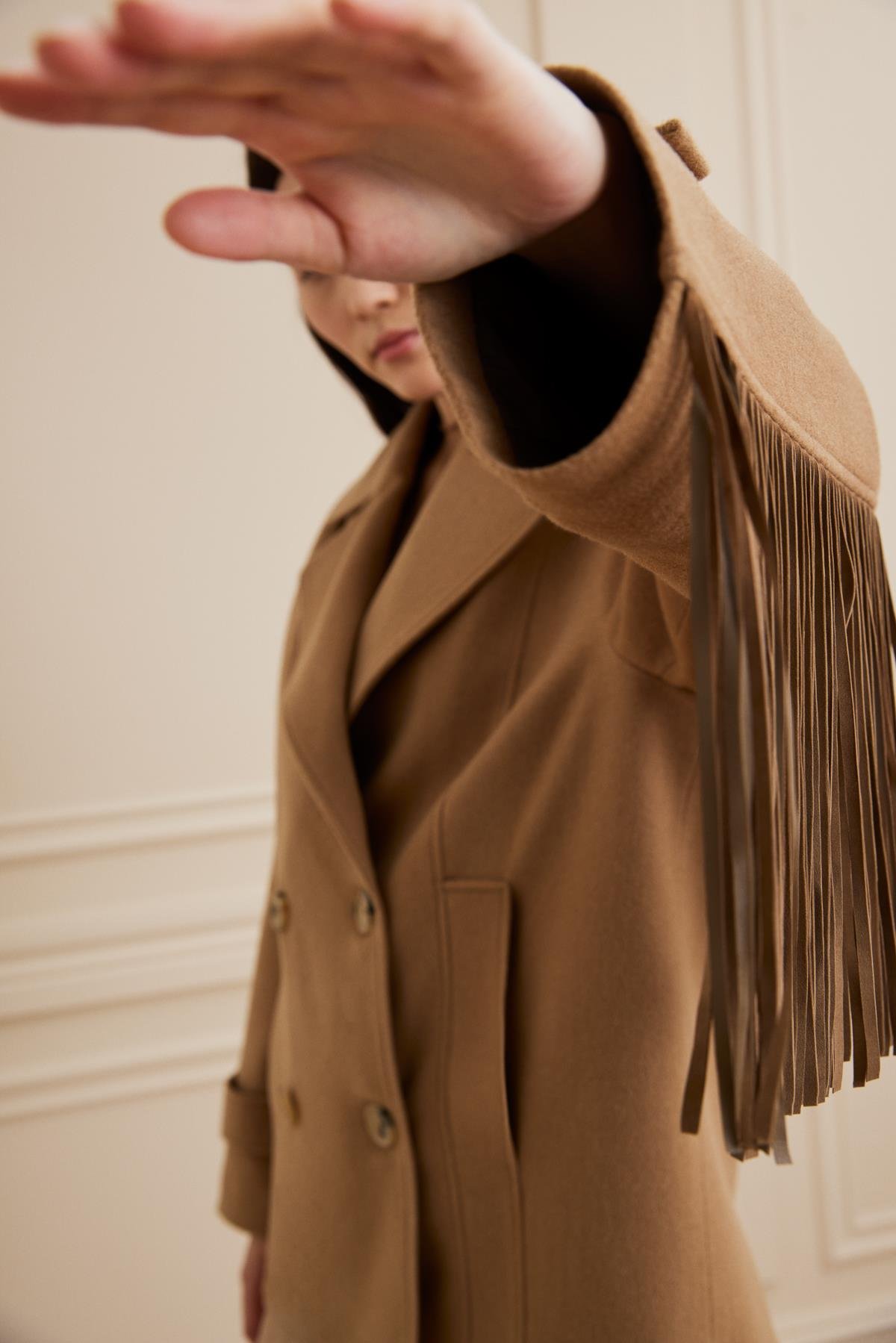 Shaky Women's Loro Piana 100%Wool Fabric Jacket Camel