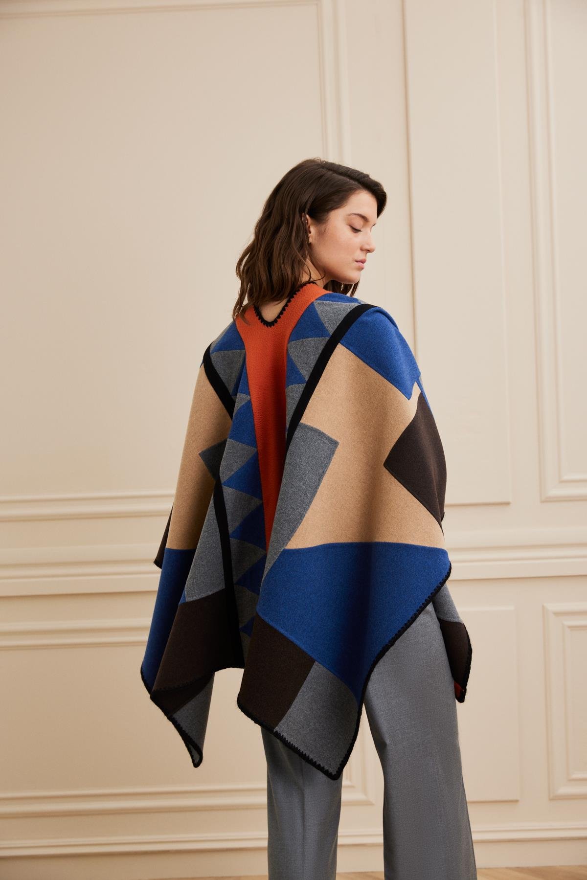 Shaky Women's Loro Piana 93% Wool 7% Cashmere Fabric Shawl Mixed Color