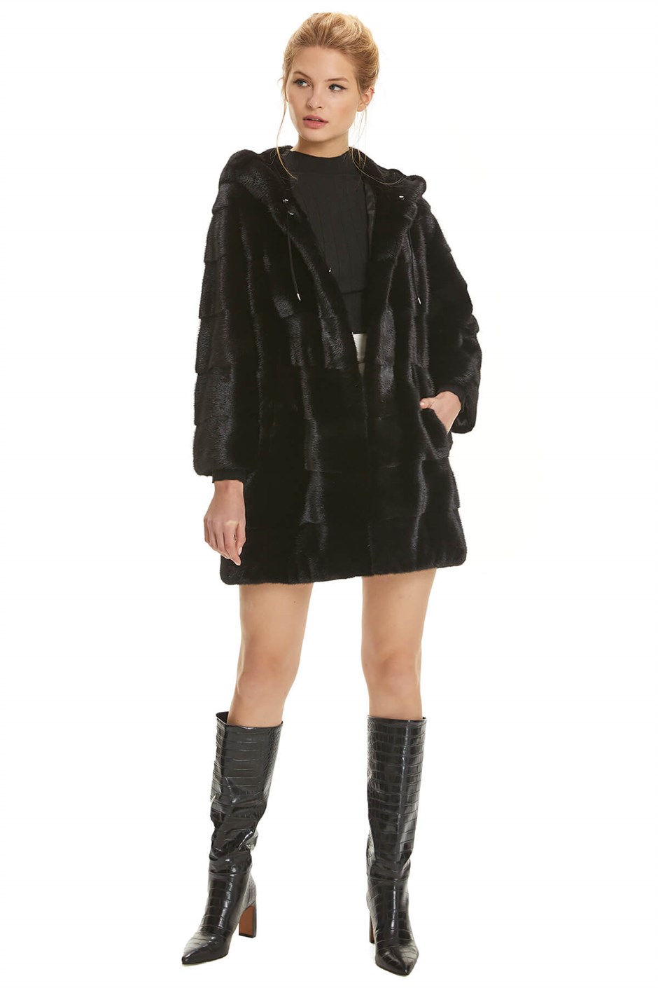 Shaky Women's Mink Fur Jacket  Black
