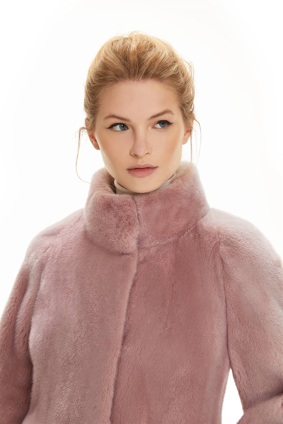 Shaky Women's Mink Fur Short Coat  Dusty Rose