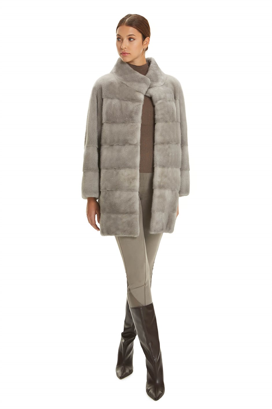Shaky Women's Mink Fur Short Coat  Sapphire