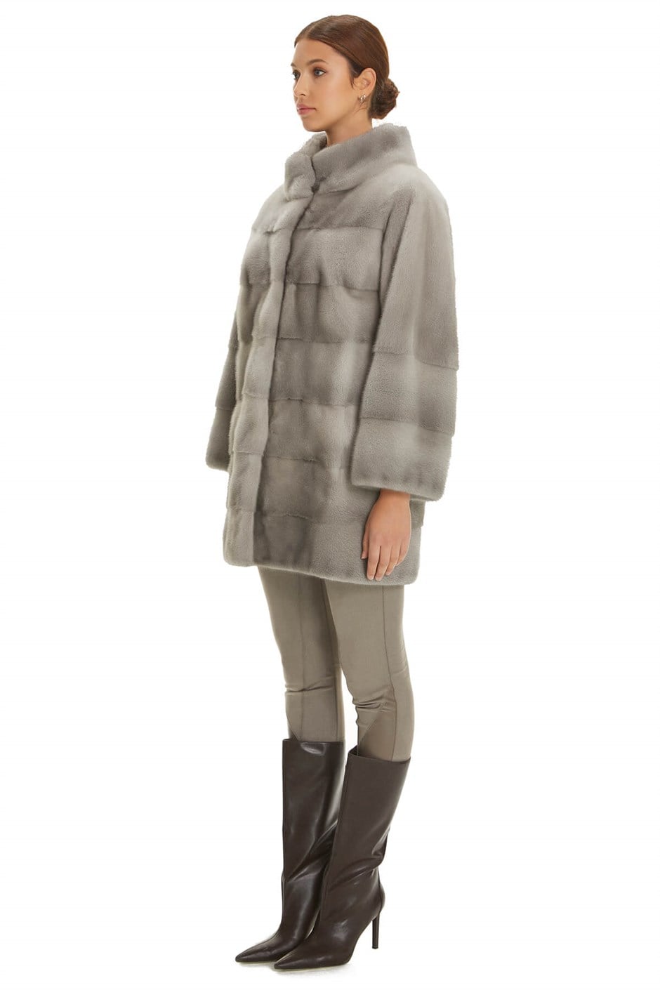 Shaky Women's Mink Fur Short Coat  Sapphire